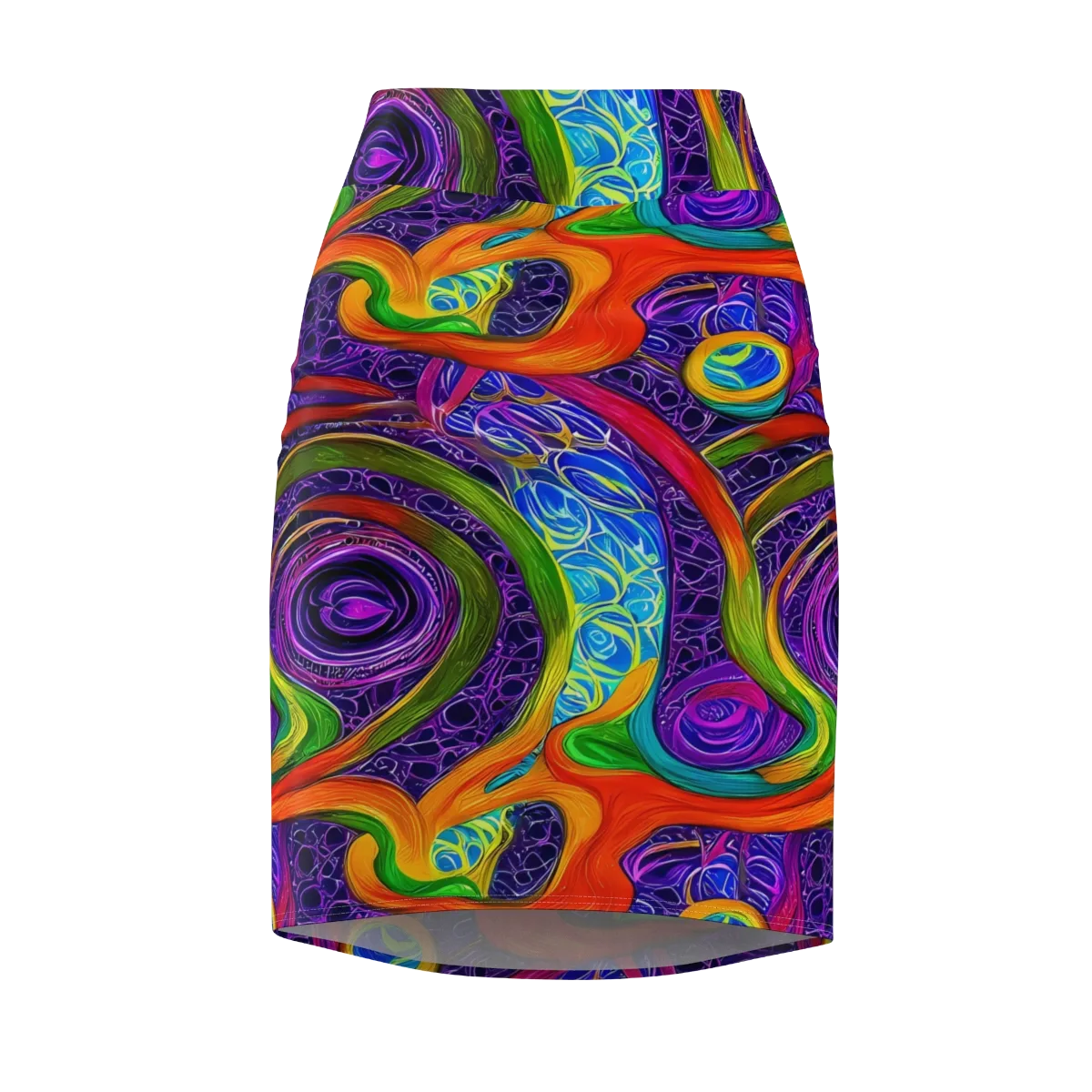Orchid Circuit on Pencil Skirt — Front