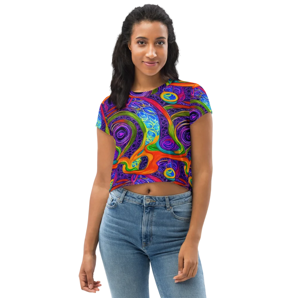 Orchid Circuit on Crop Tee — Front