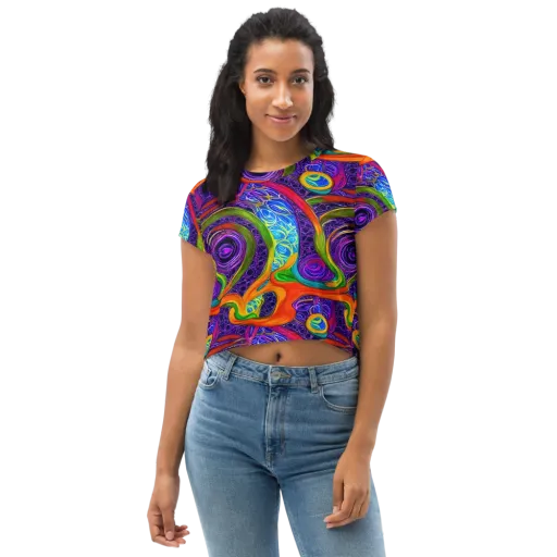 Orchid Circuit on a Crop Tee