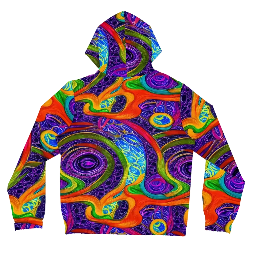 Orchid Circuit on Women's Full-Zip Hoodie — Back