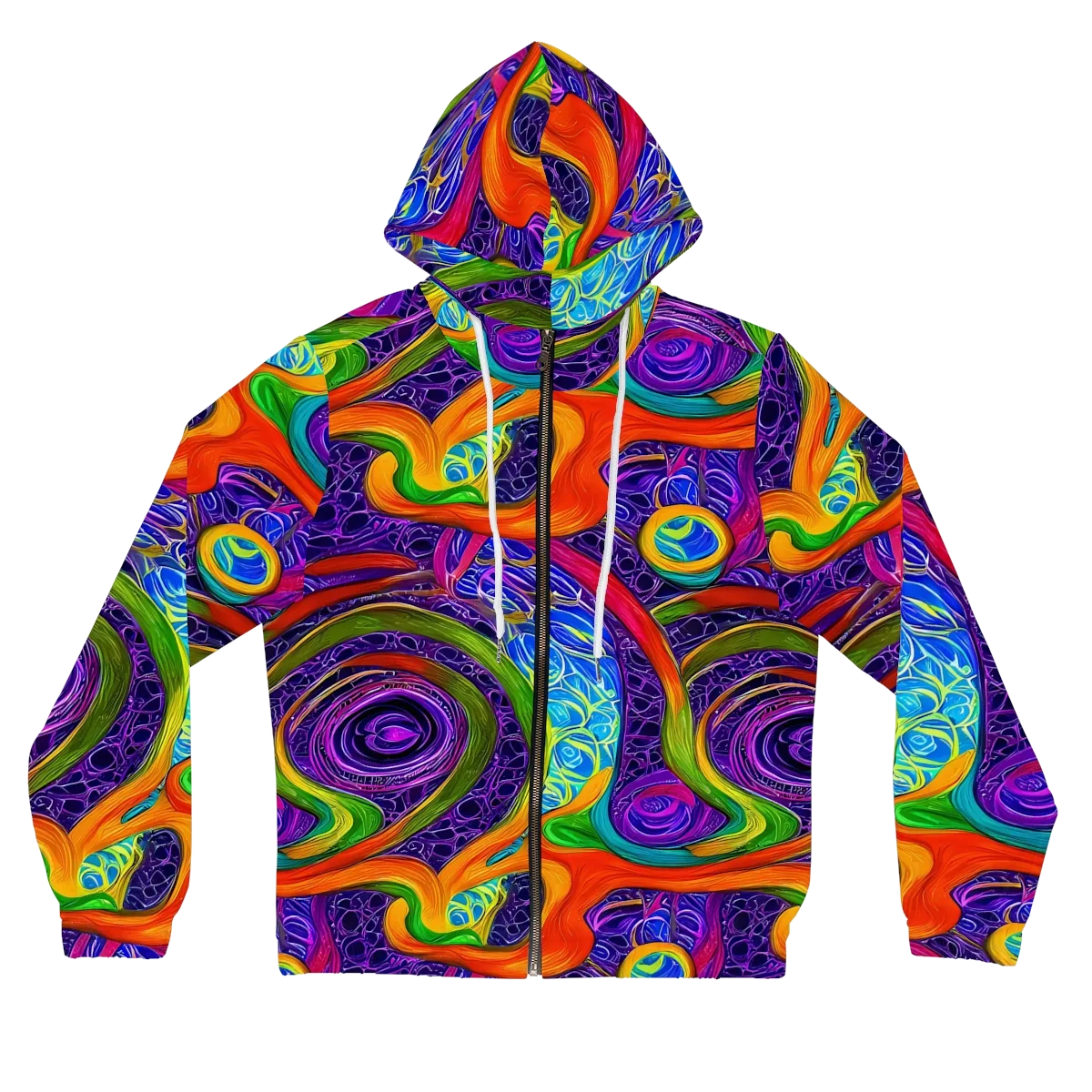 Orchid Circuit on Women's Full-Zip Hoodie — Front