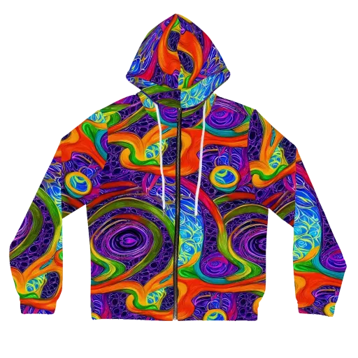 Orchid Circuit on a Women's Full-Zip Hoodie