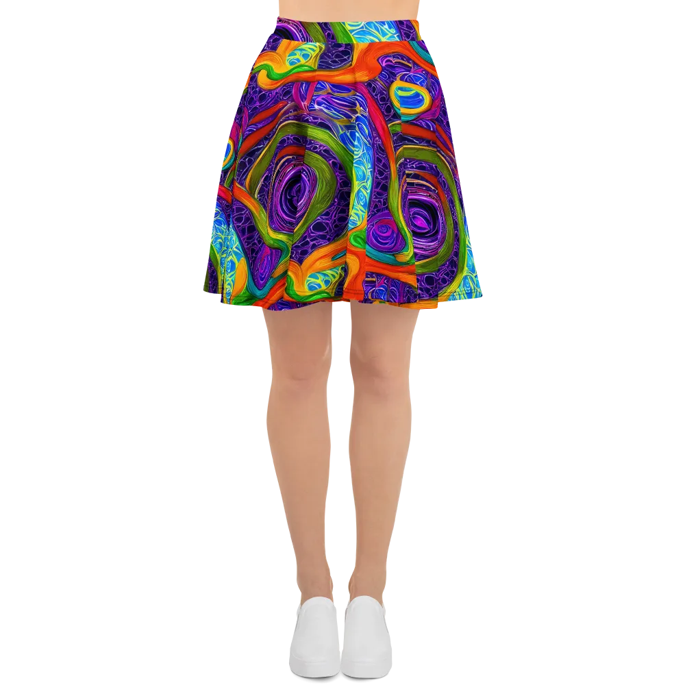 Orchid Circuit on Skater Skirt — Front