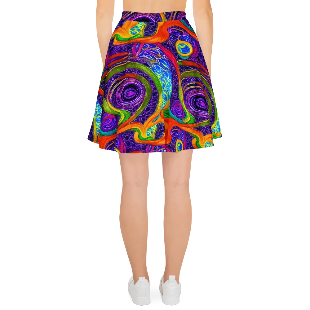 Orchid Circuit on Skater Skirt — Back