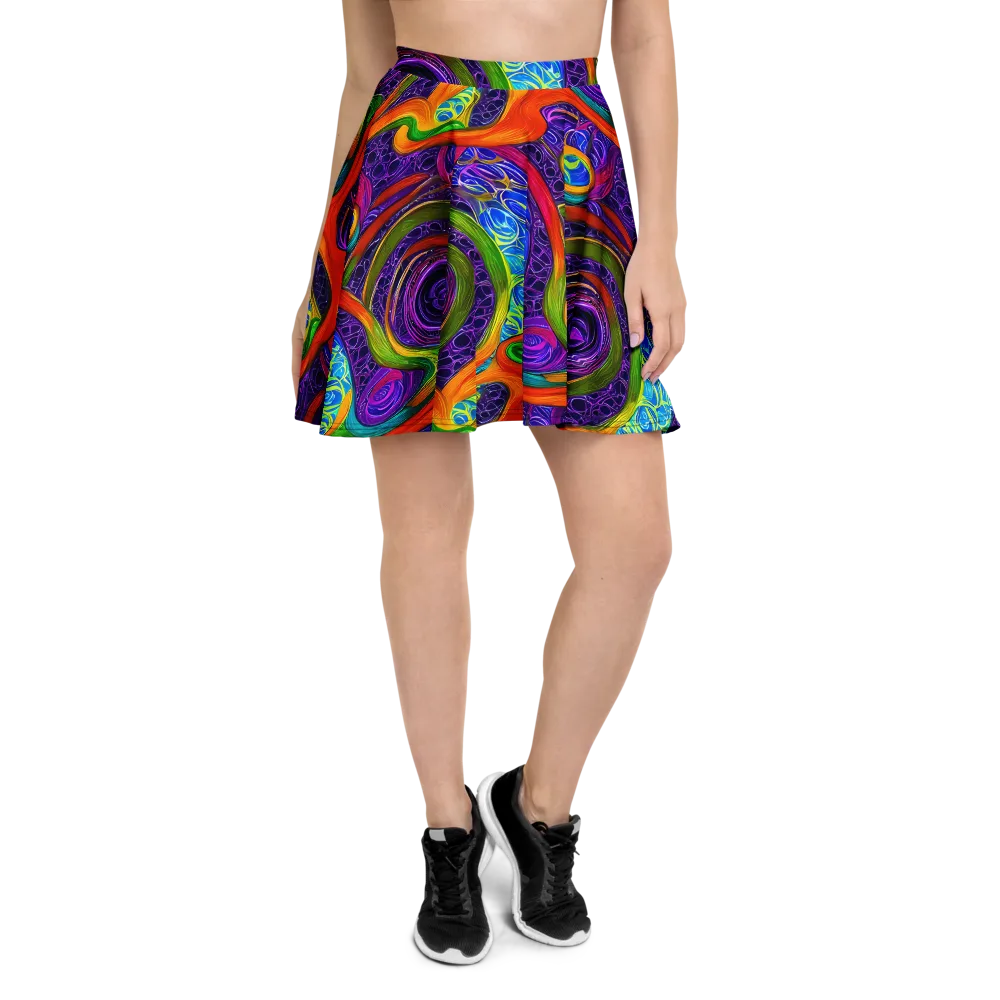Orchid Circuit on Skater Skirt — Front