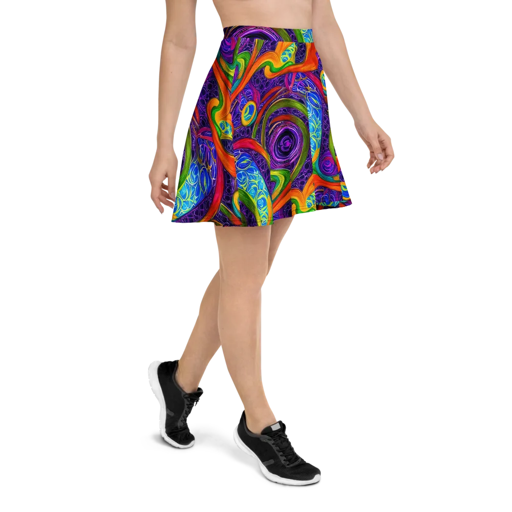 Orchid Circuit on Skater Skirt — Right