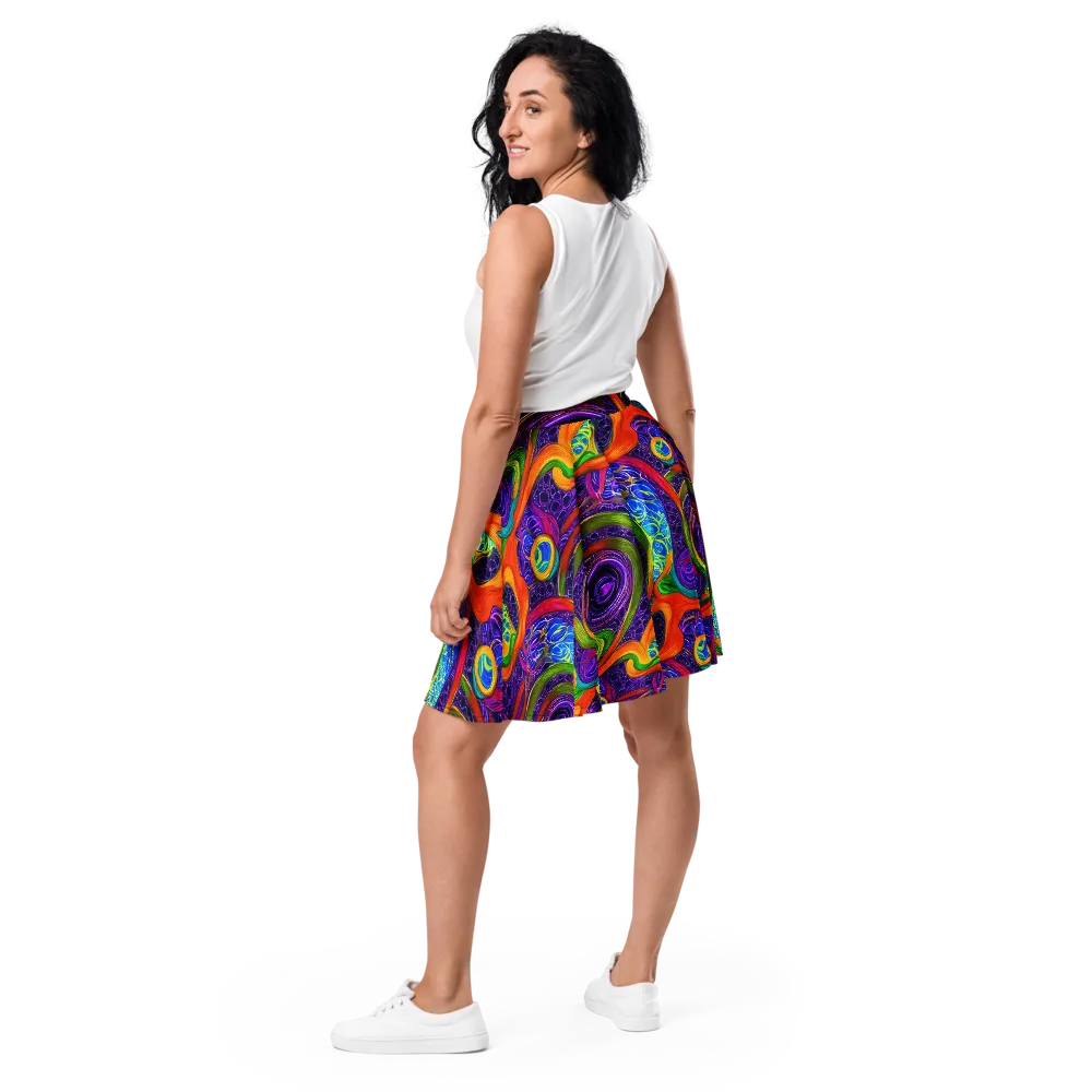 Orchid Circuit on Skater Skirt — Back