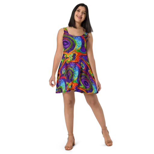 Orchid Circuit on a Skater Dress