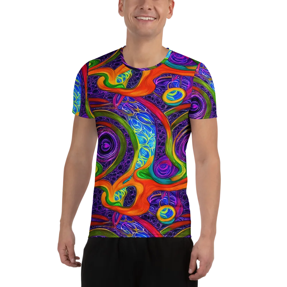 Orchid Circuit on Men's Athletic T-Shirt — Front