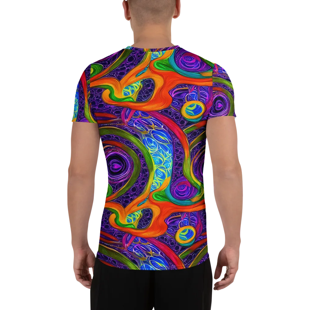 Orchid Circuit on Men's Athletic T-Shirt — Back