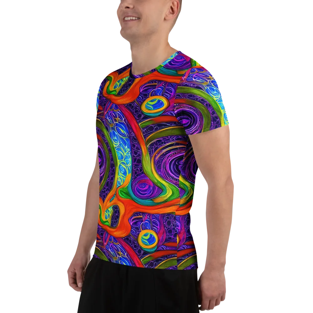 Orchid Circuit on Men's Athletic T-Shirt — Left