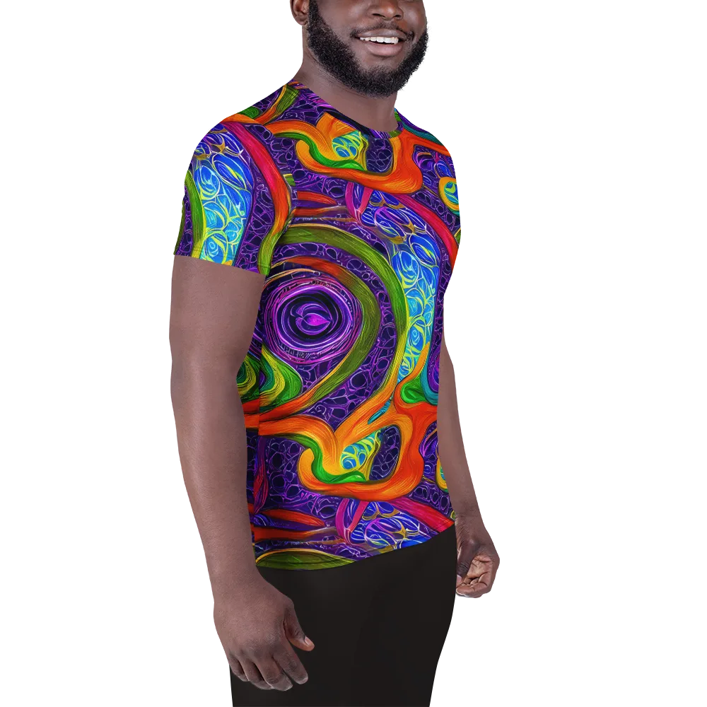Orchid Circuit on Men's Athletic T-Shirt — Right