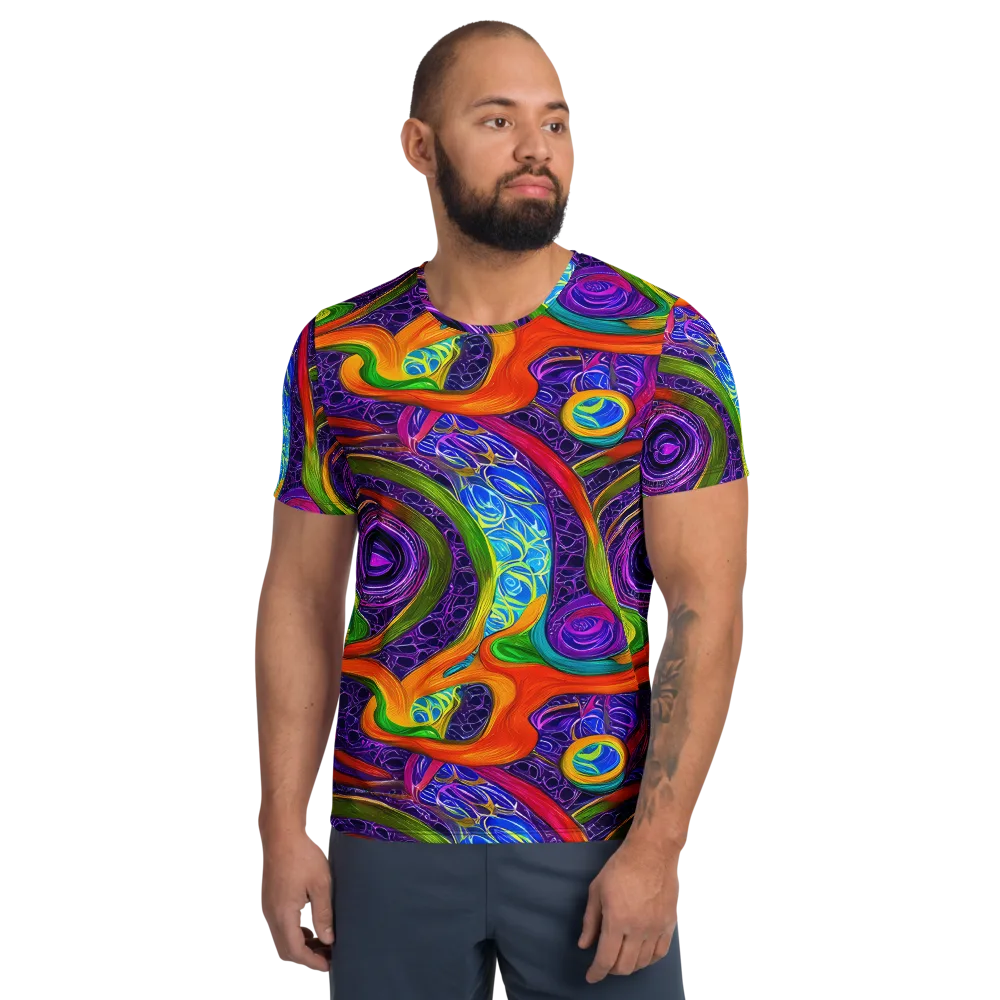 Orchid Circuit on Men's Athletic T-Shirt — Front