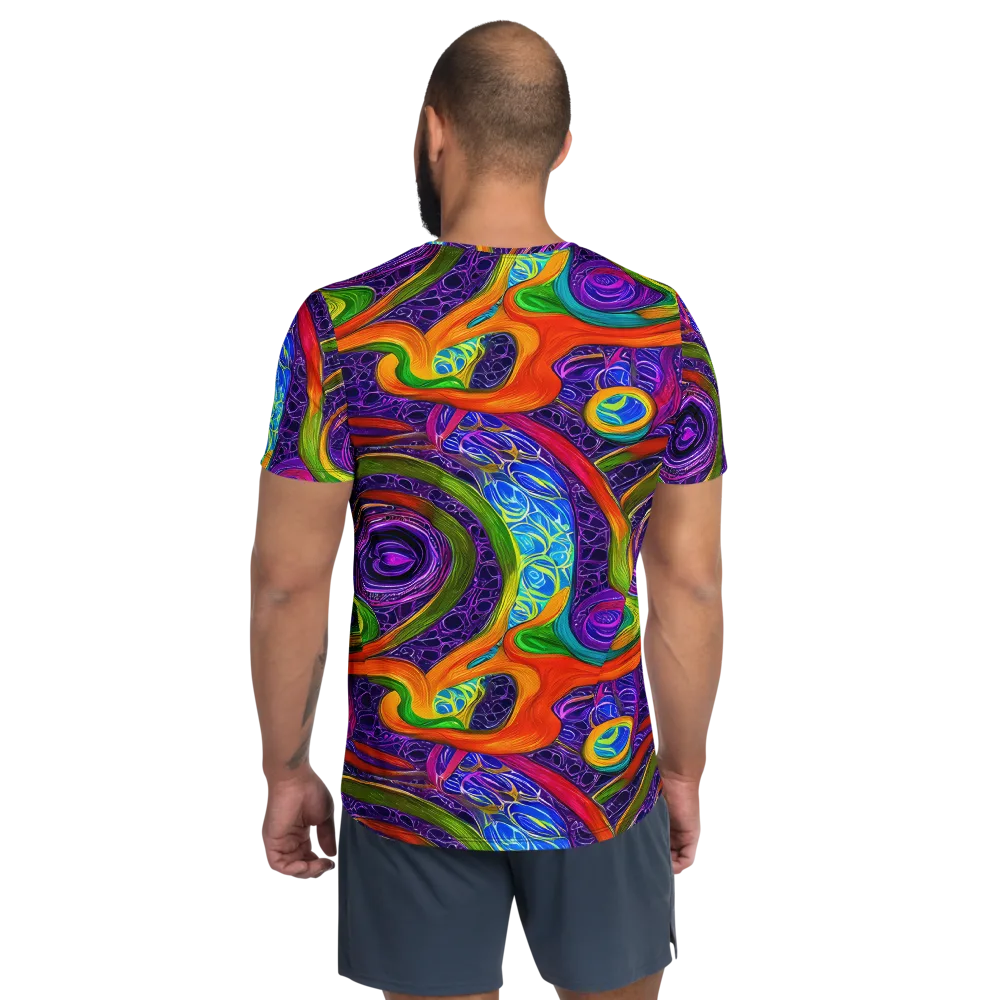 Orchid Circuit on Men's Athletic T-Shirt — Back