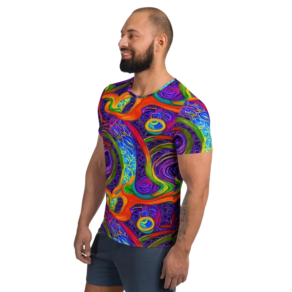 Orchid Circuit on Men's Athletic T-Shirt — Left