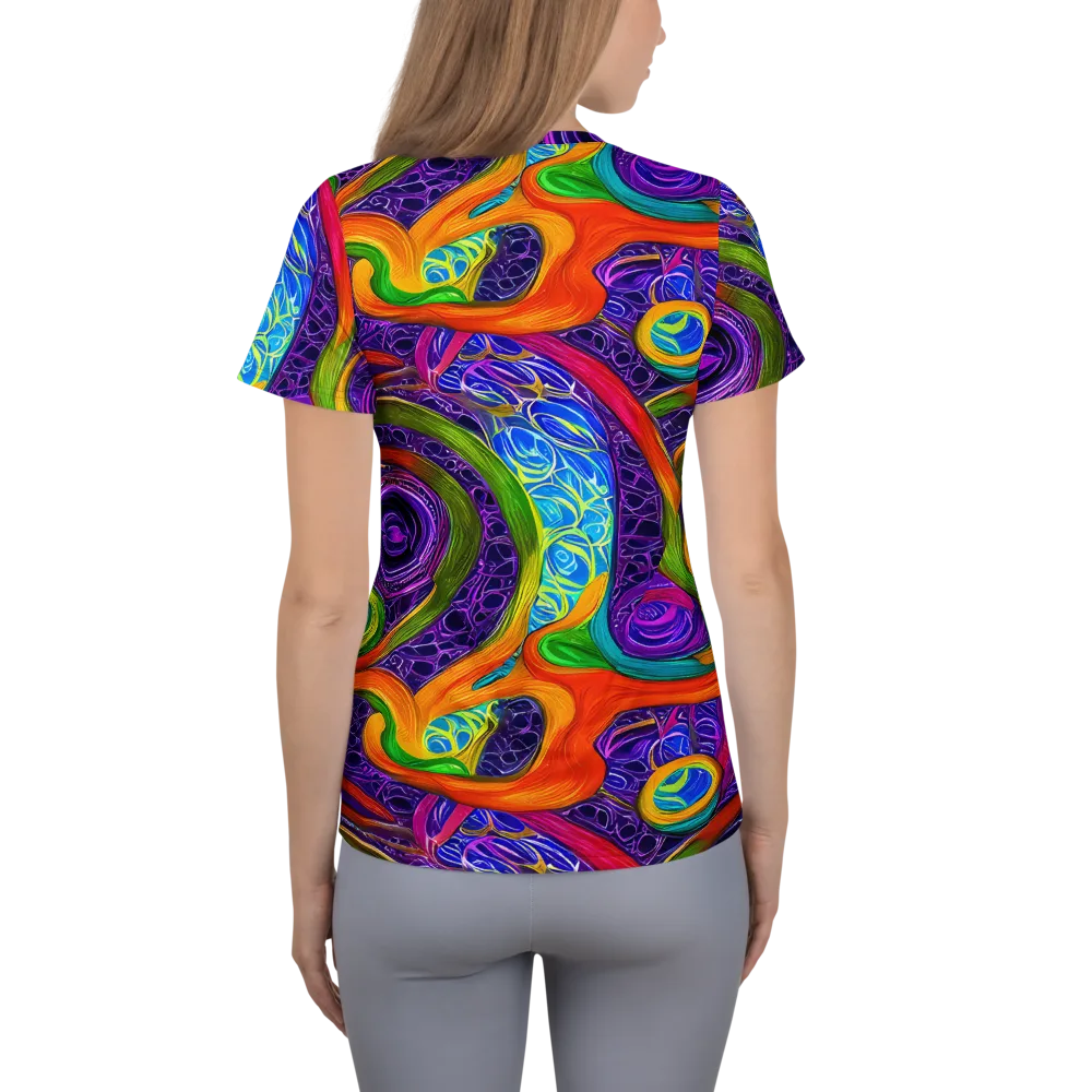 Orchid Circuit on Women's Athletic T-Shirt — Back