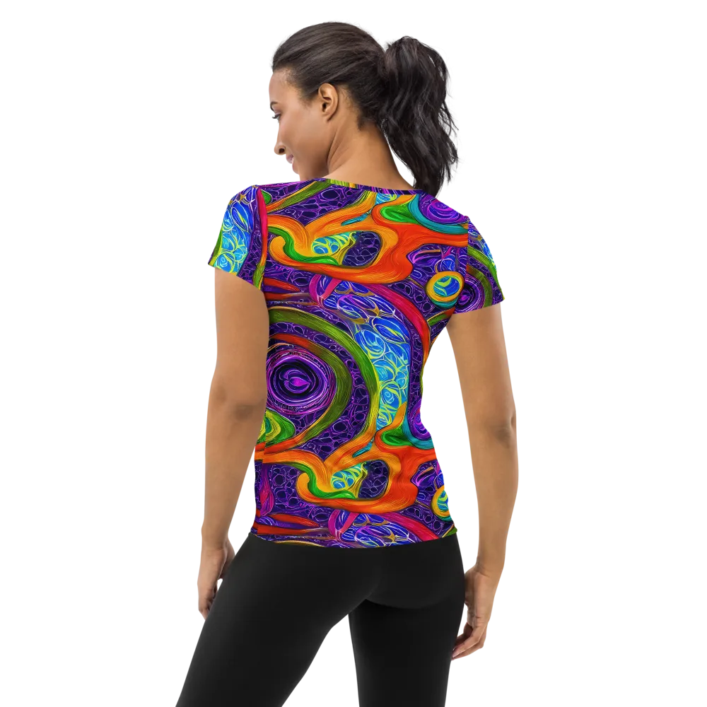 Orchid Circuit on Women's Athletic T-Shirt — Back