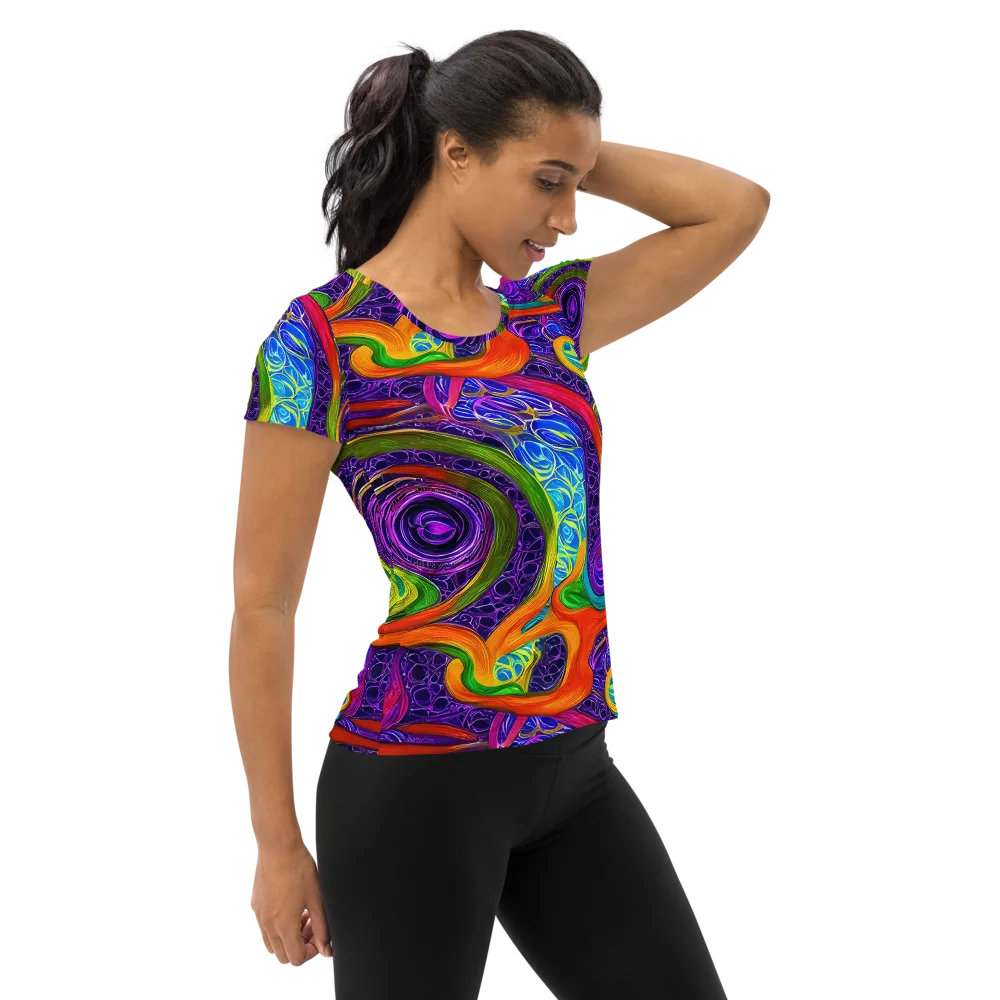 Orchid Circuit on Women's Athletic T-Shirt — Right