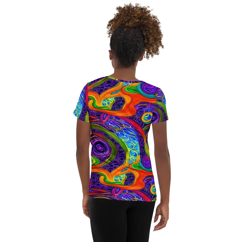 Orchid Circuit on Women's Athletic T-Shirt — Back