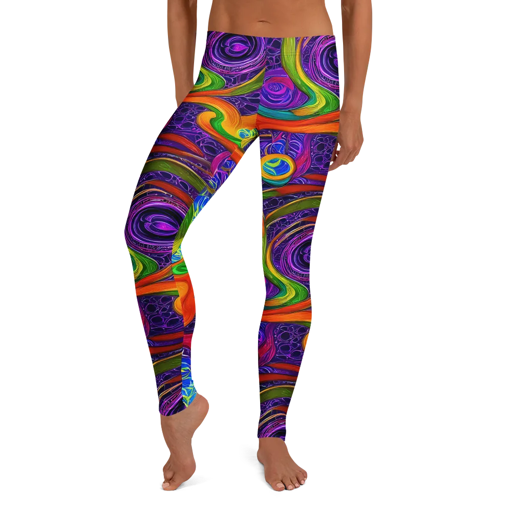 Orchid Circuit on Leggings — Front