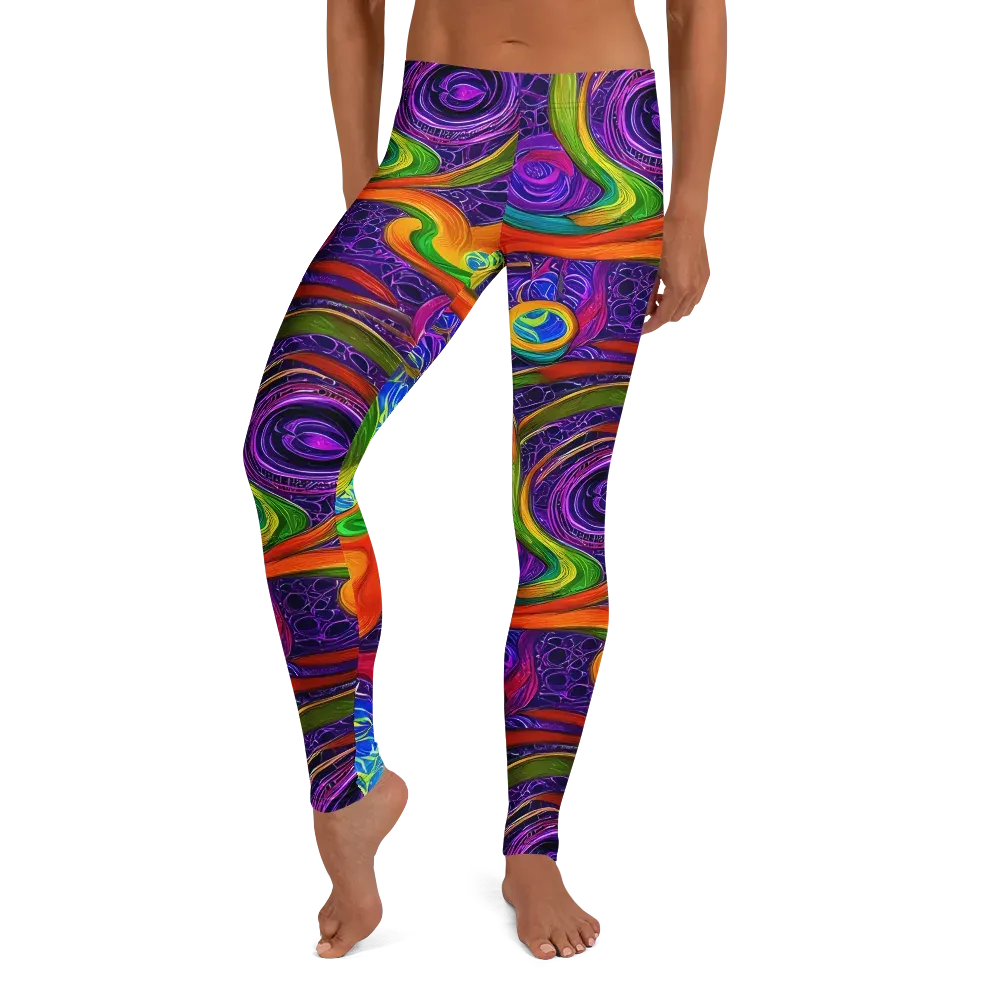 Orchid Circuit on Leggings — Front