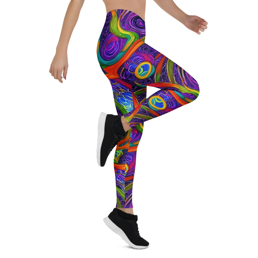 Orchid Circuit on Leggings — Right