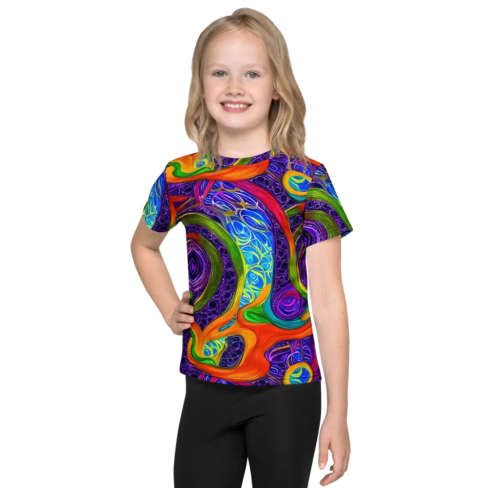 Orchid Circuit on Kids Crew Neck T-Shirt — Front