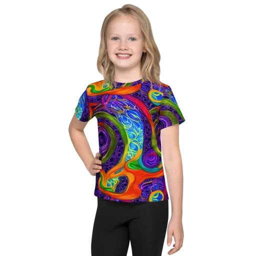 Orchid Circuit on a Kids Crew Neck T-Shirt