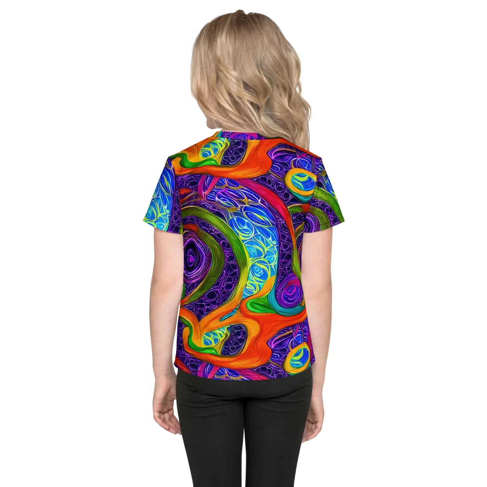 Orchid Circuit on Kids Crew Neck T-Shirt — Back