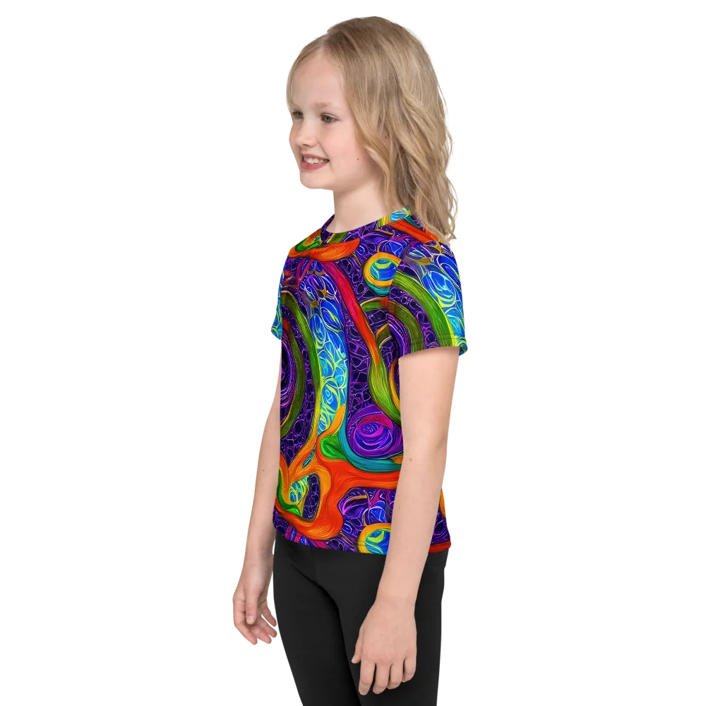 Orchid Circuit on Kids Crew Neck T-Shirt — Left