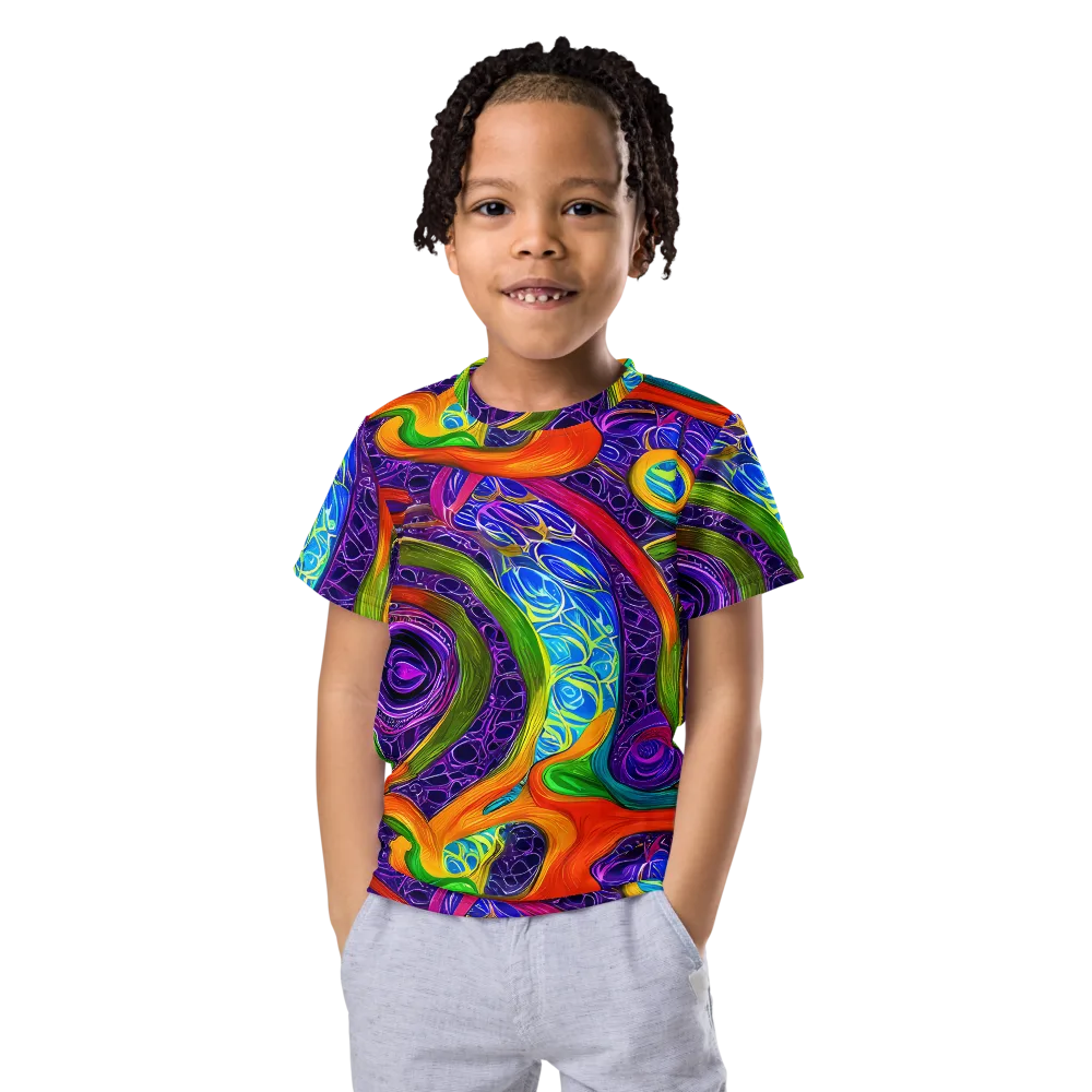 Orchid Circuit on Kids Crew Neck T-Shirt — Front
