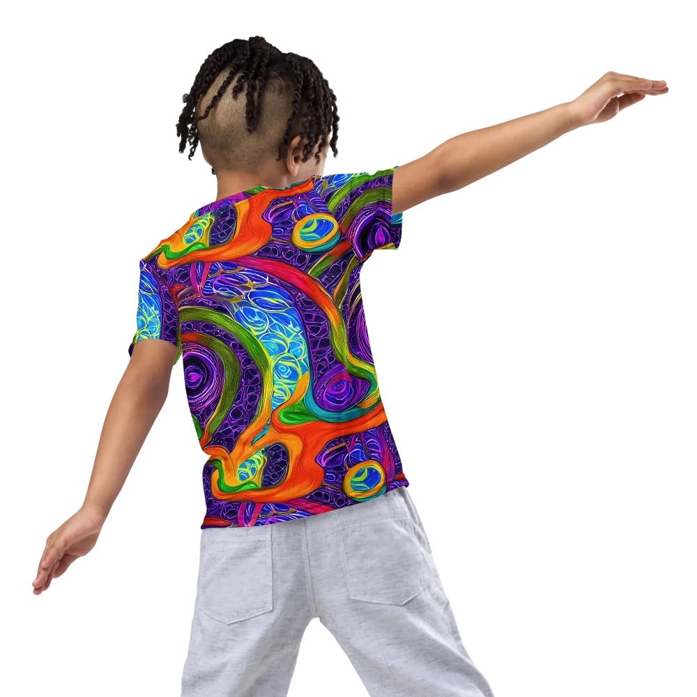 Orchid Circuit on Kids Crew Neck T-Shirt — Back