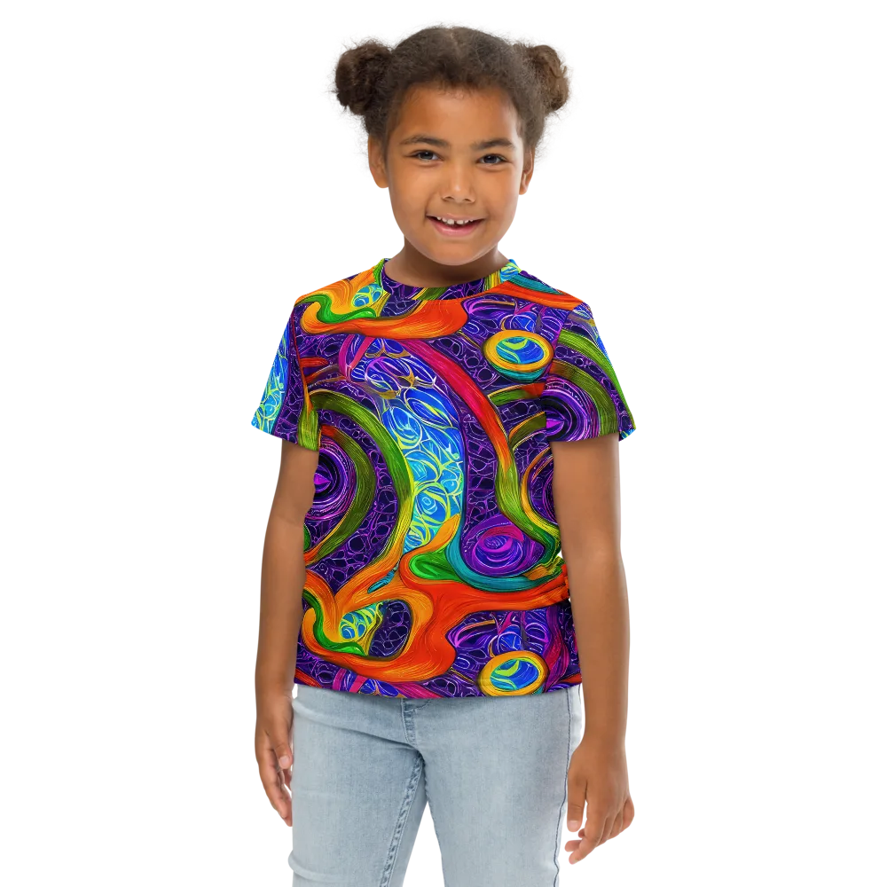 Orchid Circuit on Kids Crew Neck T-Shirt — Front