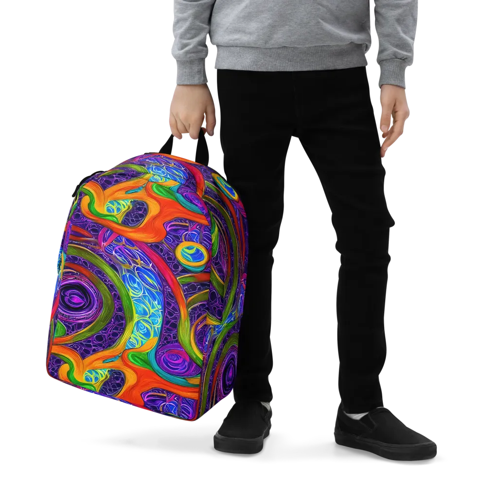Orchid Circuit on Minimalist Backpack — Zoomed-in