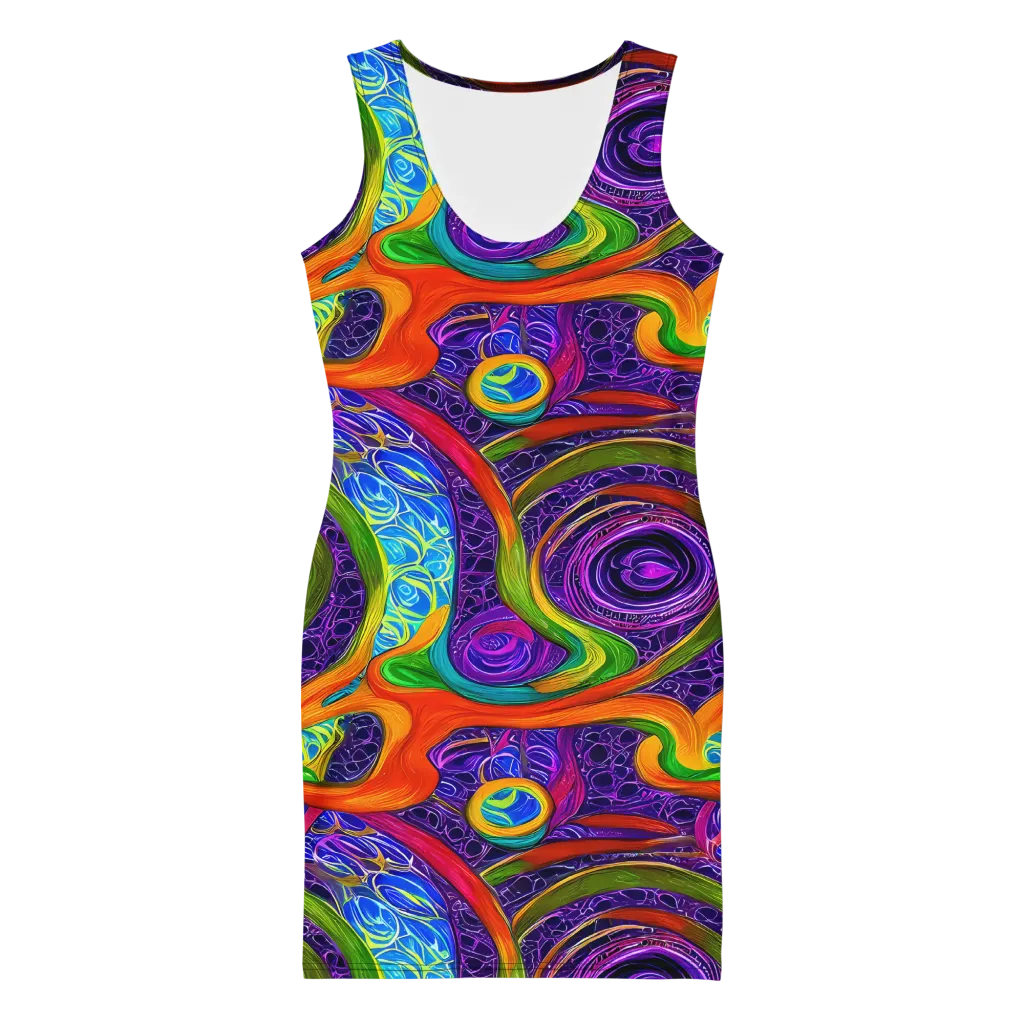Orchid Circuit on Bodycon Dress — Front