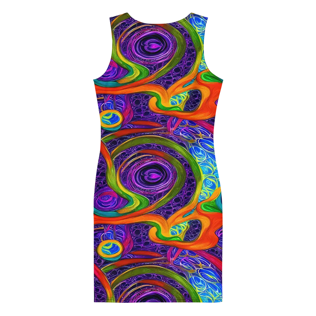 Orchid Circuit on Bodycon Dress — Back