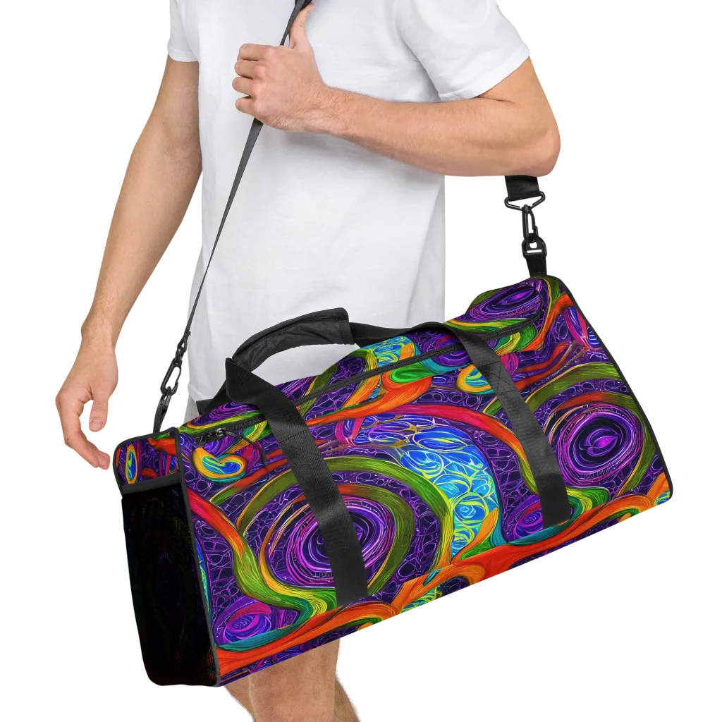 Orchid Circuit on Duffle Bag — Right Front
