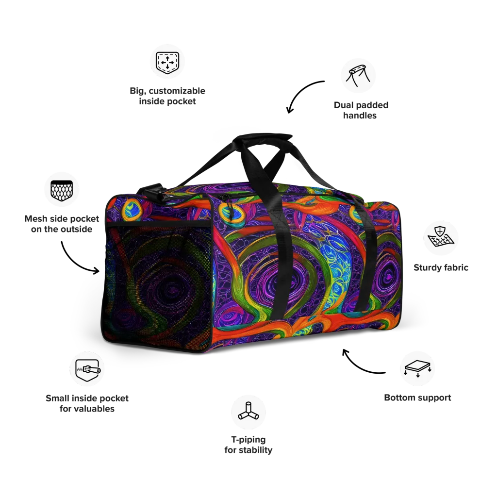 Orchid Circuit on Duffle Bag — Right Front