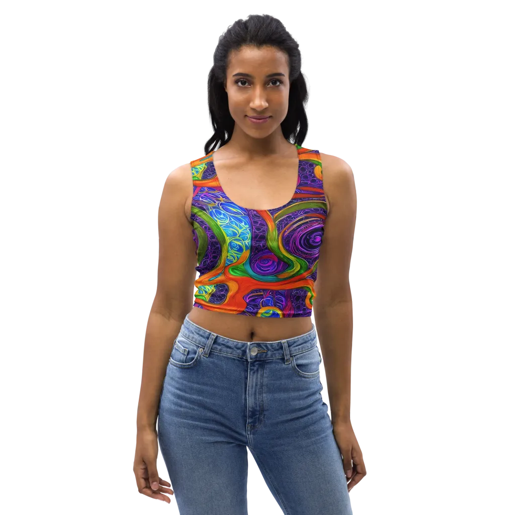 Orchid Circuit on Crop Top — Front