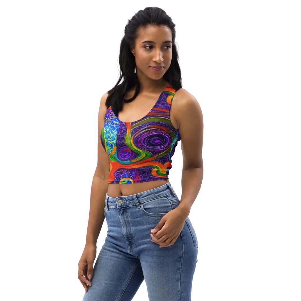 Orchid Circuit on Crop Top — Left Front