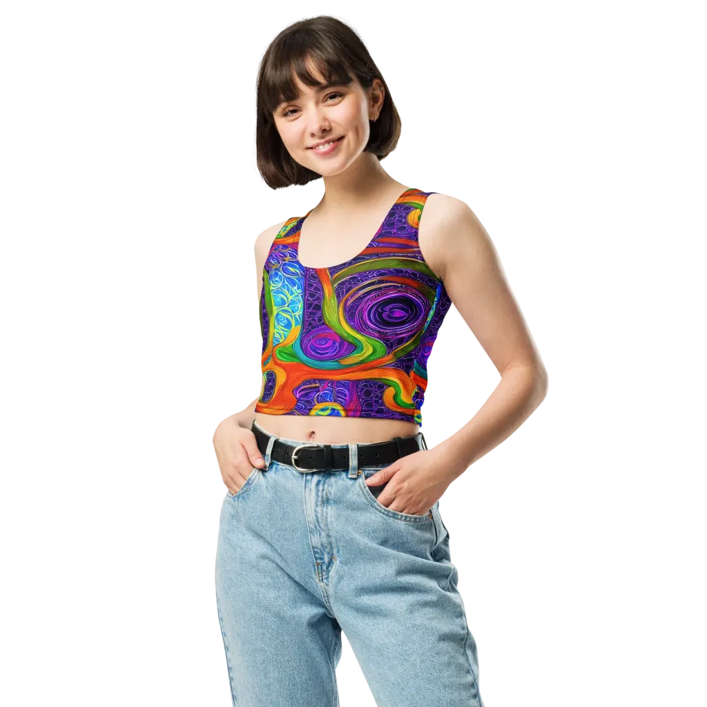 Orchid Circuit on Crop Top — Front
