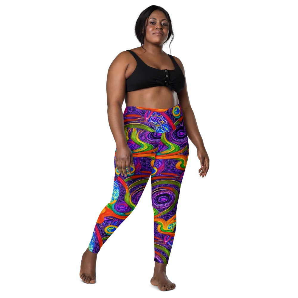 Orchid Circuit on Leggings with Pockets — Front