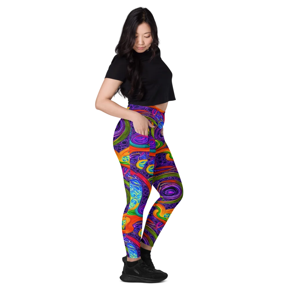 Orchid Circuit on Leggings with Pockets — Right