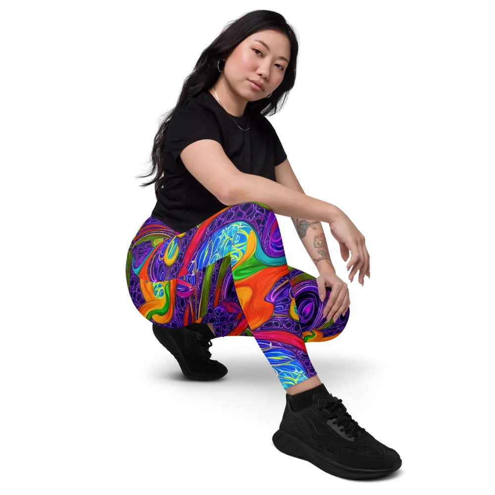 Orchid Circuit on Leggings with Pockets — Right Front