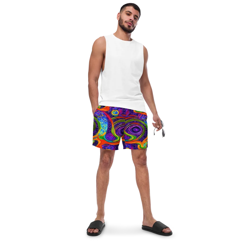 Orchid Circuit on Swim Trunks — Front