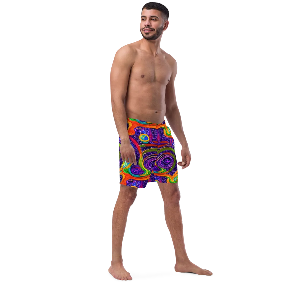 Orchid Circuit on Swim Trunks — Right Front