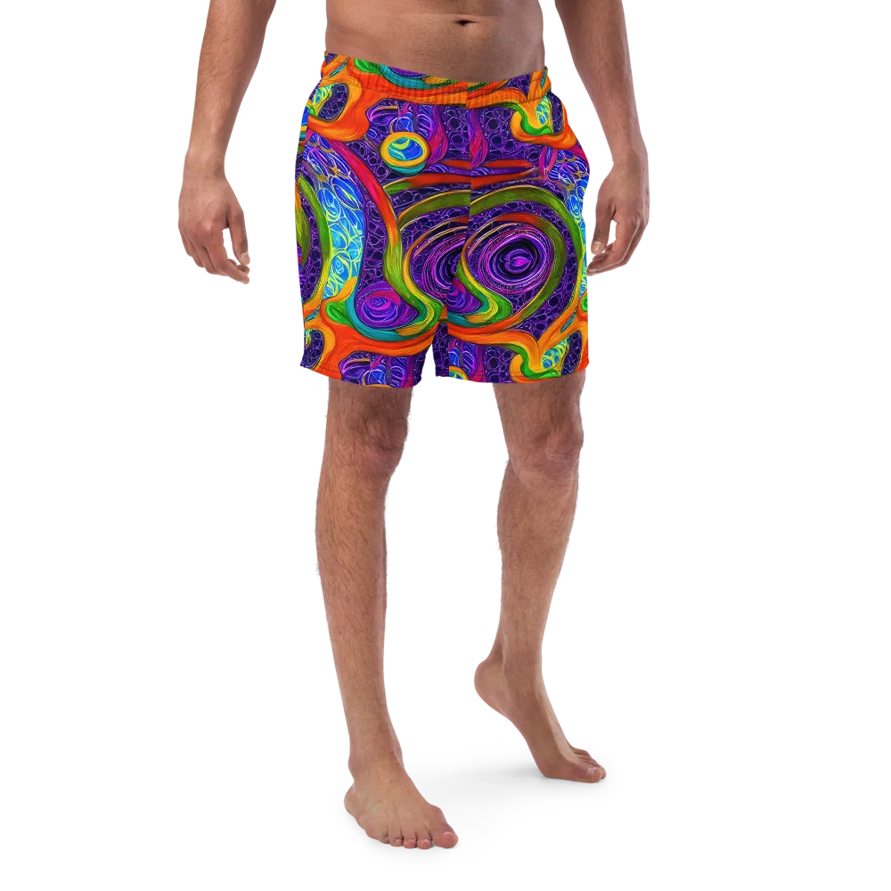 Orchid Circuit on Swim Trunks — Front