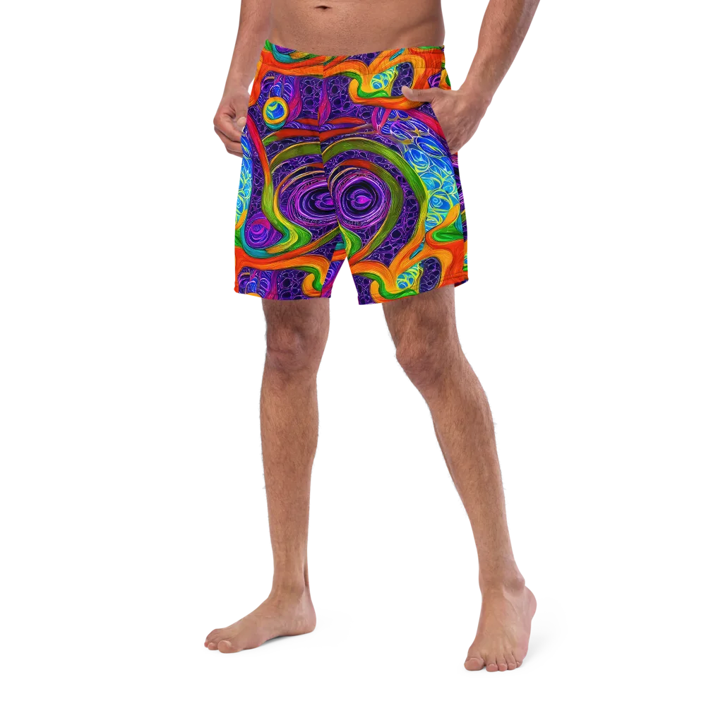 Orchid Circuit on Swim Trunks — Left Front