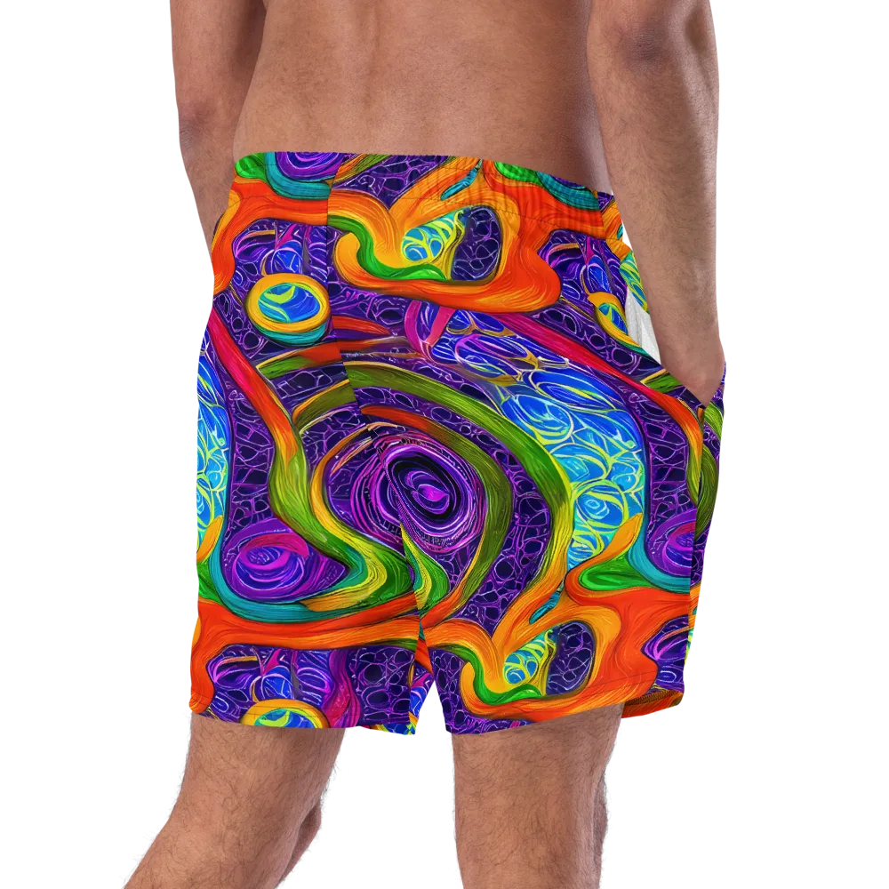 Orchid Circuit on Swim Trunks — Right Back