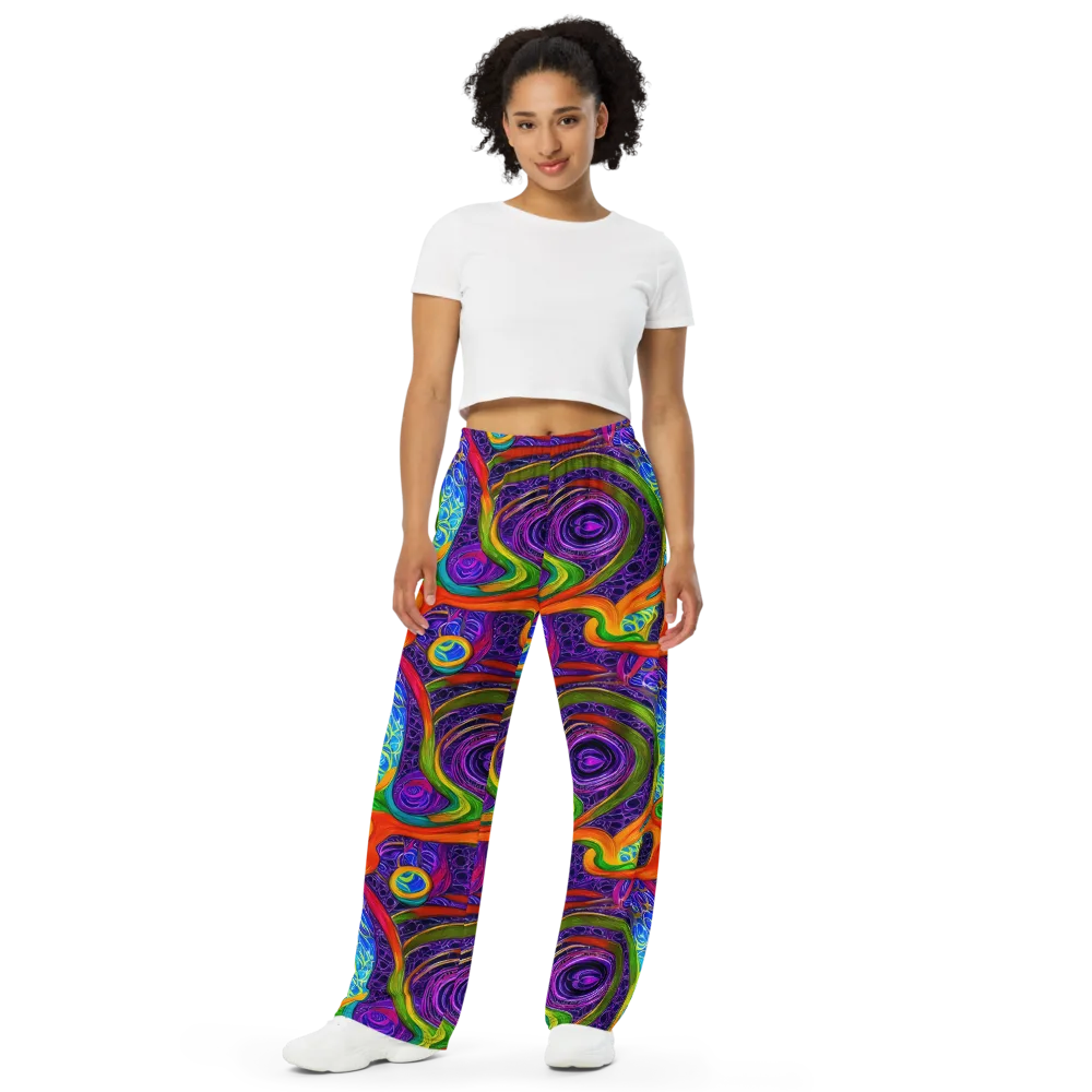 Orchid Circuit on Wide-Leg Pants — Front
